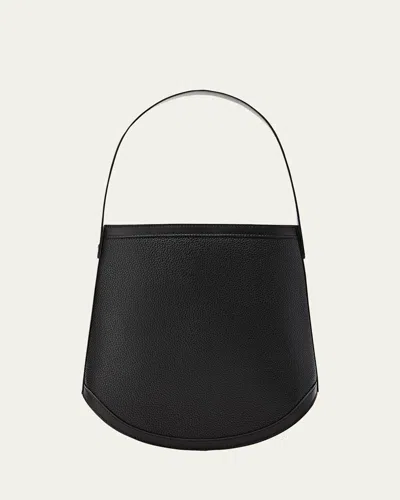 Savette The Large Bucket Leather Shoulder Bag In Black