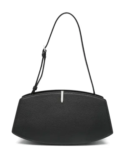 Savette Leather Shoulder Bag In Black