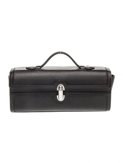 Pre-owned Savette Leather Slim Symmetry Pochette In Black