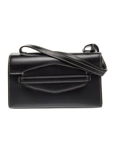 Pre-owned Savette Leather Sport Shoulder Bag In Black