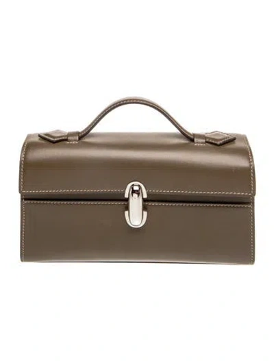 Pre-owned Savette Leather Symmetry Pochette In Brown