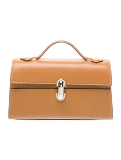 Pre-owned Savette Leather Symmetry Pochette In Neutral