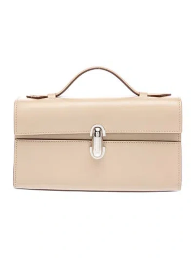 Pre-owned Savette Leather Symmetry Pochette In Neutral