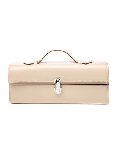 Pre-owned Savette Leather Symmetry Pochette Slim In Neutral