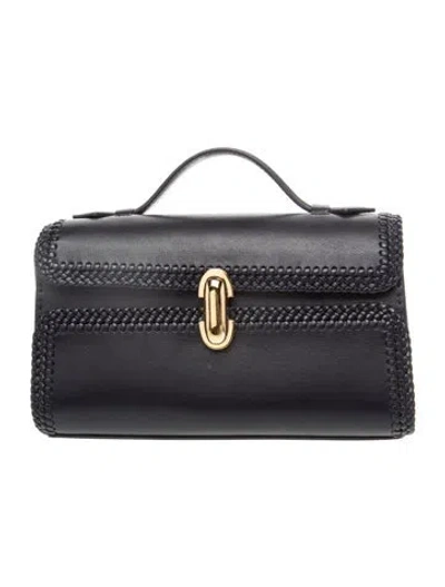 Pre-owned Savette Leather Symmetry Pochette Small In Blue