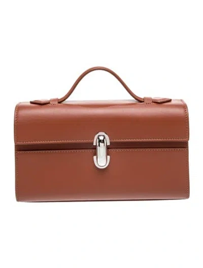 Pre-owned Savette Leather Symmetry Pochette Small In Brown