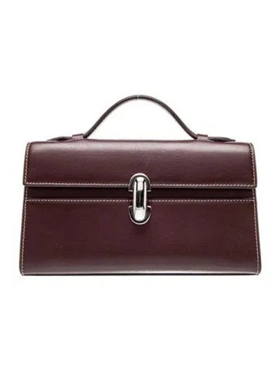 Pre-owned Savette Leather Symmetry Pochette Small In Burgundy