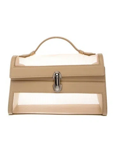 Pre-owned Savette Leather Symmetry Pochette In Yellow