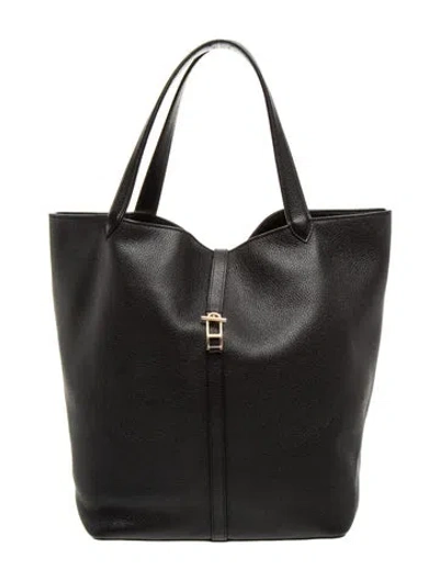 Pre-owned Savette Leather The Tote Large In Black