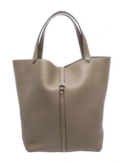 Pre-owned Savette Leather Toggle In Gray