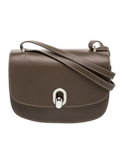 Pre-owned Savette Leather Tondo 22 In Brown