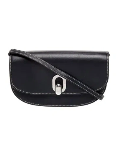 Pre-owned Savette Leather Tondo Crescent Bag In Blue