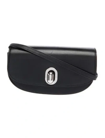 Pre-owned Savette Leather Tondo Crescent In Black