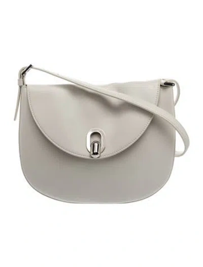 Pre-owned Savette Leather Tondo Small In White