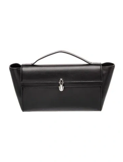 Pre-owned Savette Leather Top Handle Bag In Black