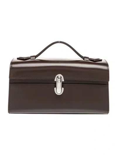 Pre-owned Savette Leather Top Handle Bag In Brown