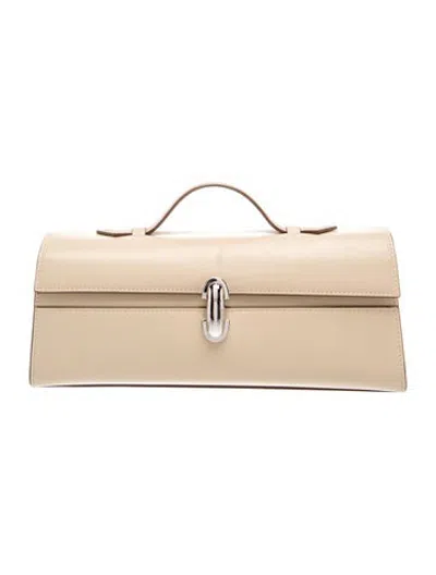 Pre-owned Savette Leather Top Handle Bag In Neutrals