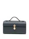 Savette Leather Tote Bag In Blue