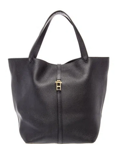 Pre-owned Savette Leather Tote In Black
