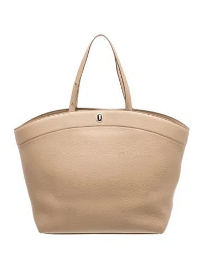 Pre-owned Savette Leather Tote In Neutral