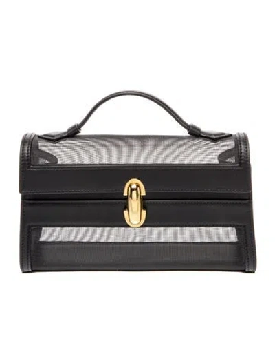 Pre-owned Savette Mesh Symmetry Pochette In Black