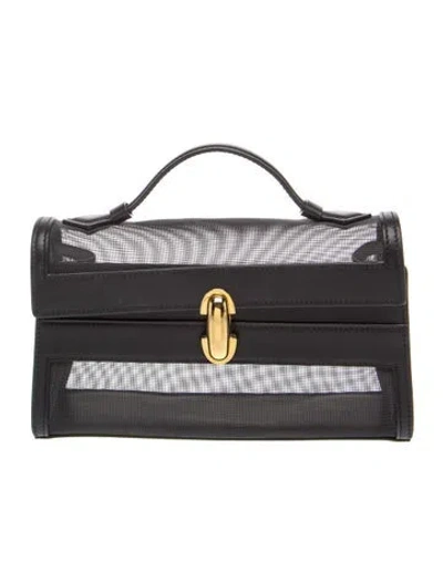 Pre-owned Savette Mesh Symmetry Pochette In Black