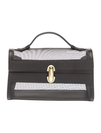 Pre-owned Savette Mesh Top Handle Bag In Black