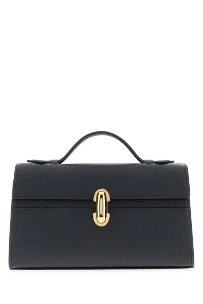Savette Navy Blue Leather Symmetry Handbag
