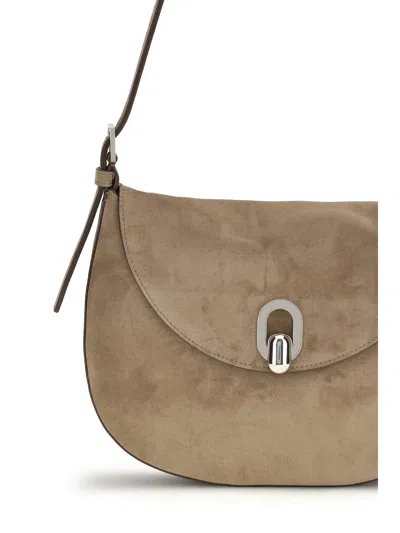 Savette Round Shoulder Bag In Taupe