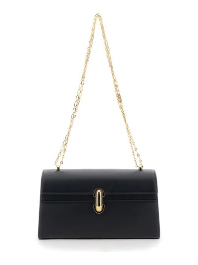 Savette Shoulder Bag Chain Symmetry With Smooth Black Leather Chain Detail For Women