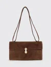 Savette Brown Calf Leather Bos Taurus Shoulder Bag In Brown