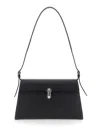 Savette 'simmetry' Black Shoulder Bag With Swivel Closure And Removable Shoulder Strap In Hammered L