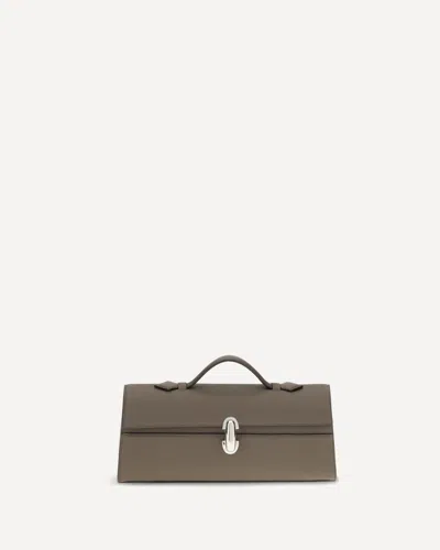 Savette Slim Symmetry Clutch In Brown