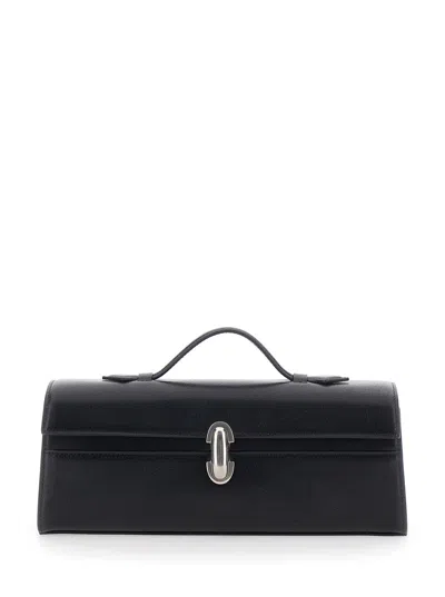 Savette Slim Symmetry Leather Clutch For Women In Black