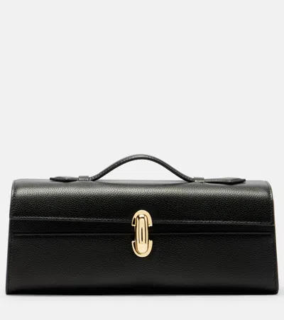 Savette Slim Symmetry Leather Tote Bag In Black