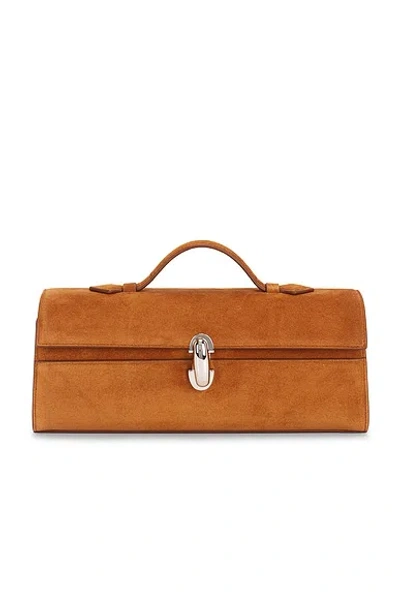 Savette Slim Symmetry Pochette Bag In Cognac