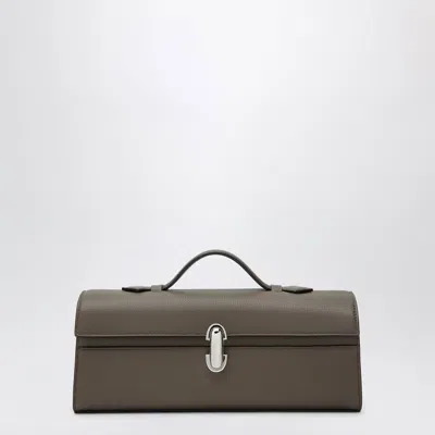Savette Slim Symmetry Pouch In Brown Calf Leather In Pattern