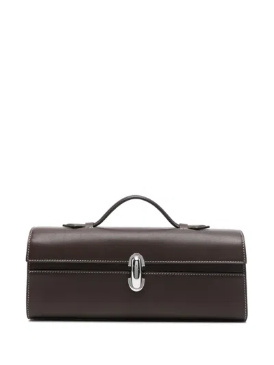 Savette Slim Symmetry Tote Bag In Brown