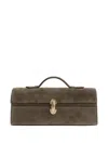 Savette Slim Symmetry Turn-lock Flat-handle Tote Bag In Brown