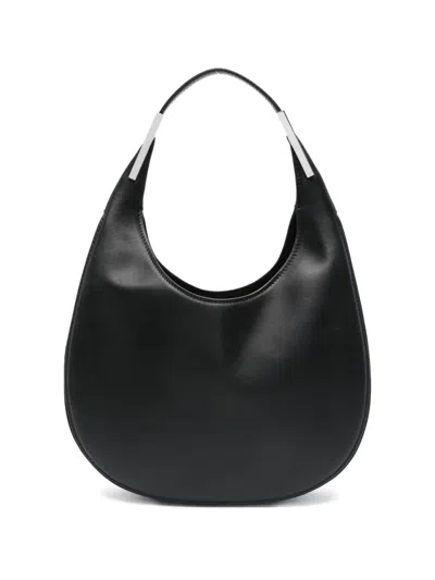 Savette Small Florence Crescent-shaped Leather Shoulder Bag In Black