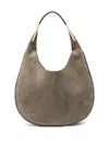 Savette Small Florence Suede Top-handle Shoulder Bag In Green