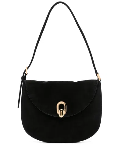 Savette Small Tondo Hobo In Suede Bag In Brown