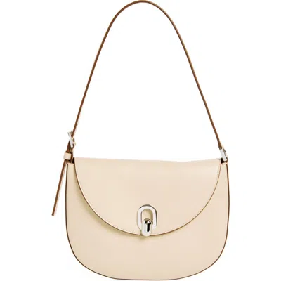 Savette Small Tondo Leather Hobo Bag In Bone