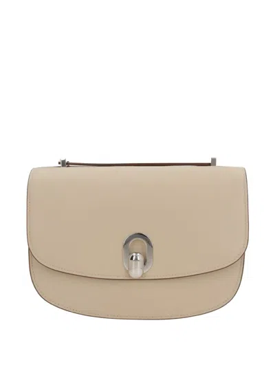 Savette Smooth Tondo Shoulder Bag In White