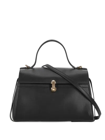Savette Soft Symmetry Leather Tote Bag In Black