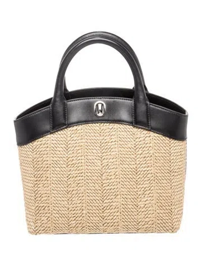 Pre-owned Savette Straw Top Handle Bag In Neutral