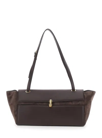 Savette Suede And Leather Crossbody Bag In Brown