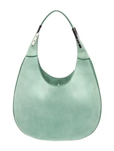 Pre-owned Savette Suede Hobo In Green