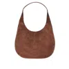 Savette Florence Small Suede Hobo Bag In Brown