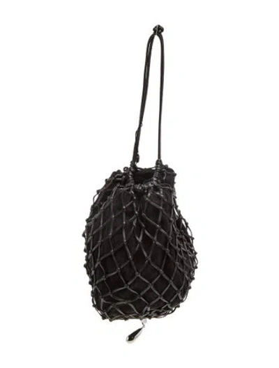 Pre-owned Savette Suede Macramé In Black
